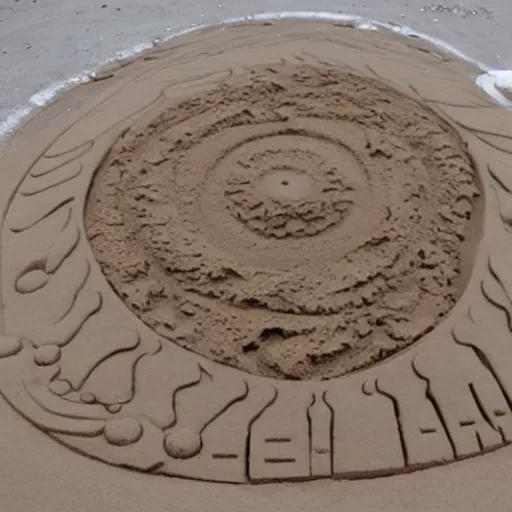 Image similar to a sand sculpture of the dark star