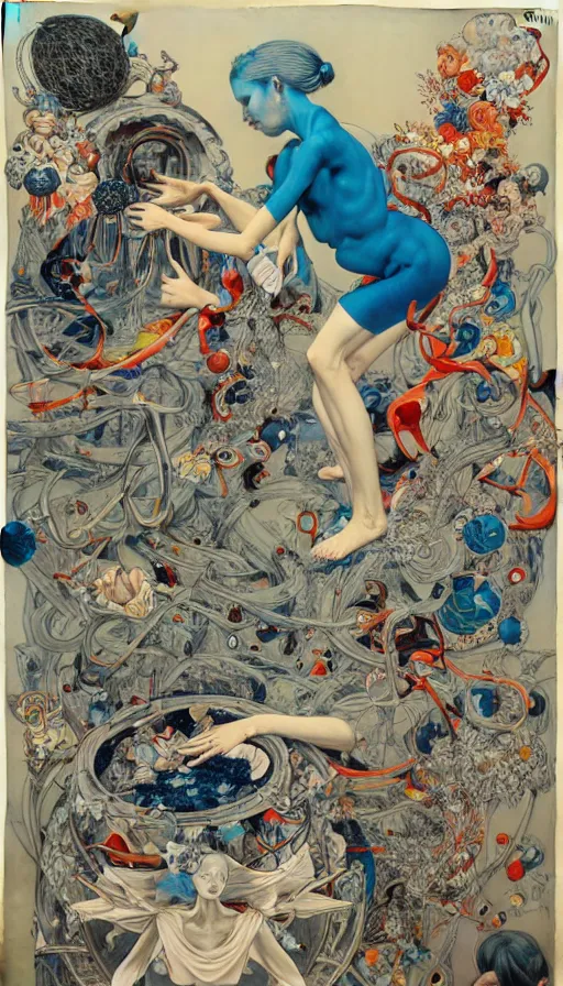 Image similar to the two complementary forces that make up all aspects and phenomena of life, by james jean,