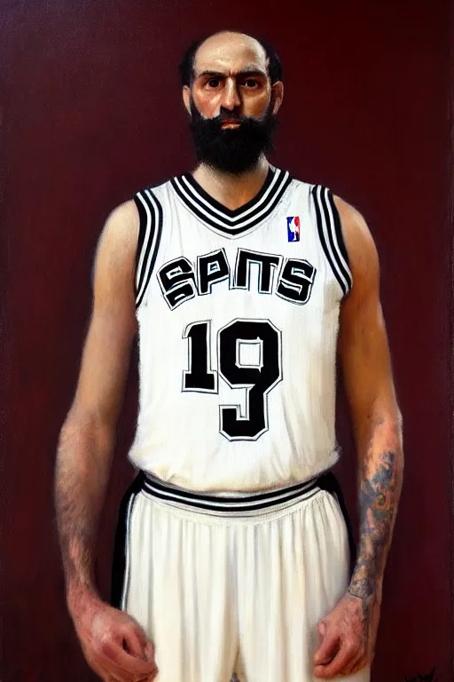 Image similar to full body portrait of the dictator of the san antonio spurs, 1 8 8 9, in full military garb, oil on canvas by william sidney mount, trending on artstation