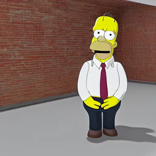 Image similar to 3 d cg rigged t pose homer simpson character facing camera