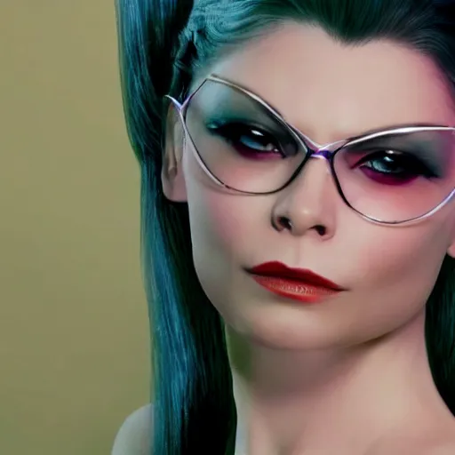 Image similar to a young myanna buring as bayonetta, 8 k resolution hyperdetailed photo realistic, extremely high quality and life like