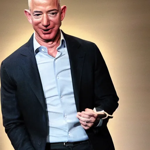 Image similar to jeff bezos as a very muscular man