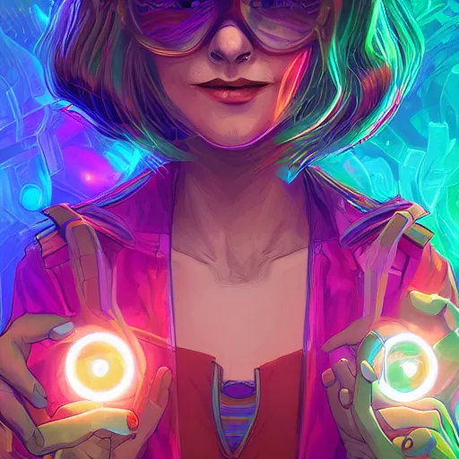 Image similar to skill magic geek inside matrix deepdream radiating a glowing aura stuff loot legends stylized digital illustration video game icon artstation lois van baarle, ilya kuvshinov, rossdraws,