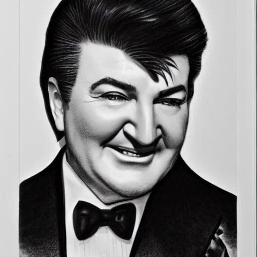 Image similar to pencil illustration of Liberace highly detailed, cinematic,