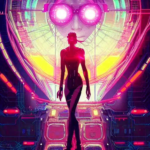 Image similar to a cyberpunk netrunner surrounded by a glowing computer interface, centered in the frame, cyberpunk concept art by Jean Giraud and josan gonzales, digital art, highly detailed, intricate, sci-fi, sharp focus, Trending on Artstation HQ, deviantart, 4K UHD image
