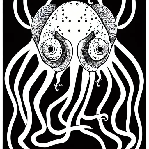 Image similar to cyborg octopus, digital art, geometric, vector art