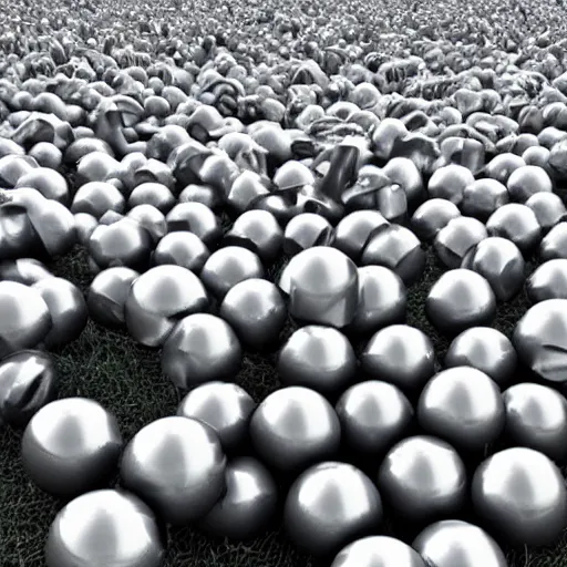 Image similar to field of metal balls