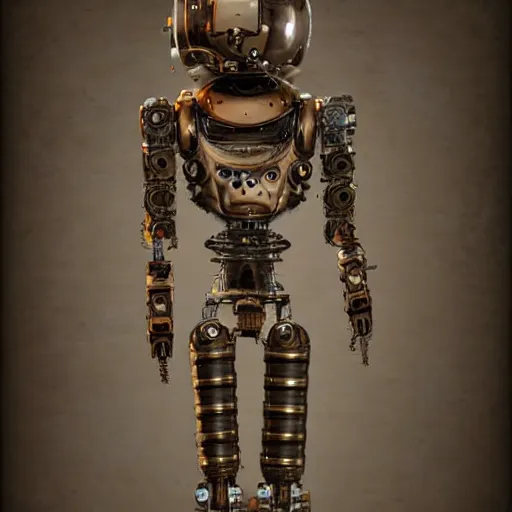 Prompt: Steampunk humanoid robot, digital art, artstation, detailed, realistic