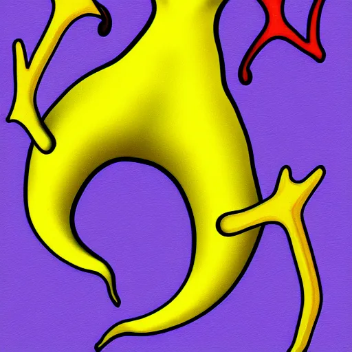 Image similar to banana slug with antlers, digital art