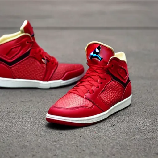 Image similar to jordan sneakers based off ironman