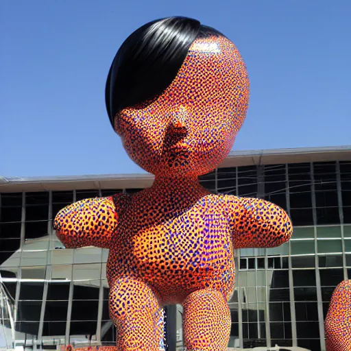 Prompt: a sculpture of yayoi kusama