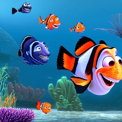 Image similar to joseph stalin playing in finding nemo, very intricate 3 d render, disney, quality, professional