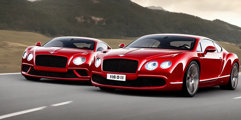 Image similar to Beautiful Close-up Product Render of the latest Bentley, Ferrari, Bugatti fusion car model driving down a country road. Powerful Engine. Ultra-luxury. Render in Unreal Engine 6, lighting Demo. 4K HD Wallpaper. Premium Prints Available.