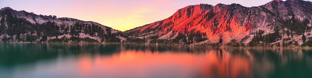 Image similar to sunset lake over the mountains