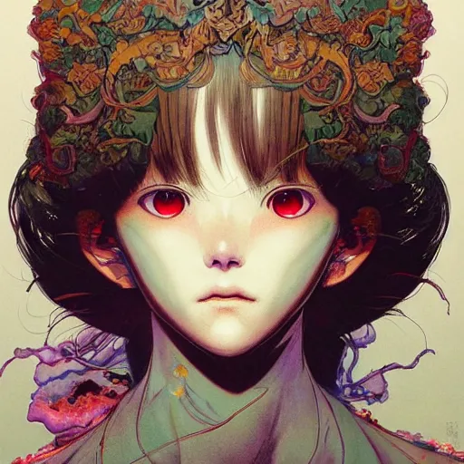 Image similar to prompt : portrait soft light painted by james jean and katsuhiro otomo, magical eyes, inspired by evangeleon anime, smooth face feature, intricate oil painting, high detail illustration, sharp high detail, manga and anime 1 9 9 0