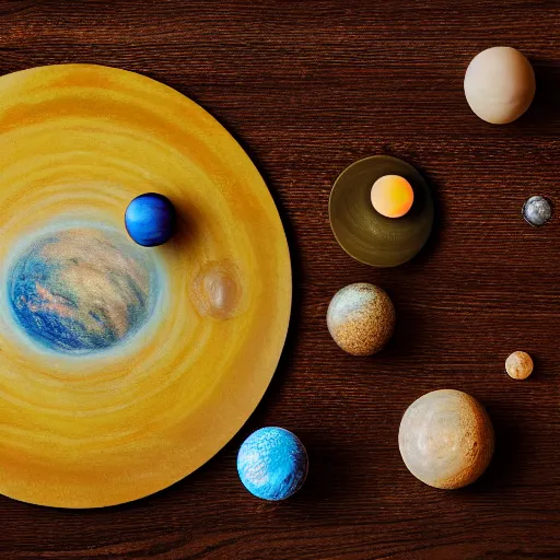 a kids drawing of the solar system”, Stable Diffusion