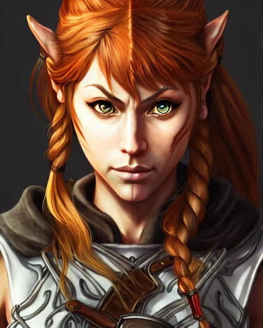 Image similar to Aela the Huntress from Skyrim || yakuza, tattoos, cute-fine-face, pretty face, realistic shaded Perfect face, fine details. Anime. realistic shaded lighting poster by Artgerm and Sakimichan