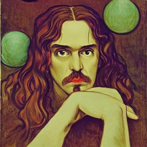 Prompt: A beautiful collage. A ripple passes through its eyestalks. I wish it had a face: the stare of its moist forest of orbs is unnerving. Pixar by Augustus John, by Dante Gabriel Rossetti melancholic, brightvibrant