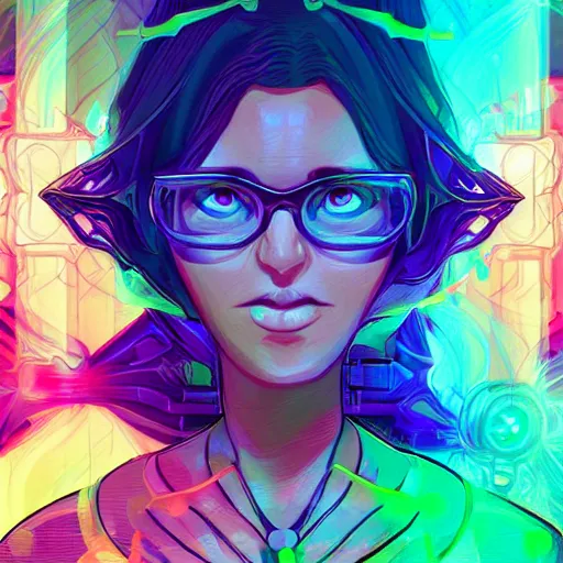 Image similar to skill magic geek inside matrix deepdream radiating a glowing aura stuff loot legends stylized digital illustration video game icon artstation lois van baarle, ilya kuvshinov, rossdraws,