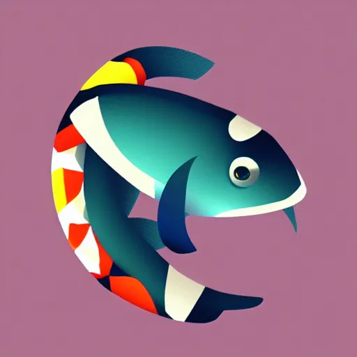 Prompt: koi fish, low poly, isometric