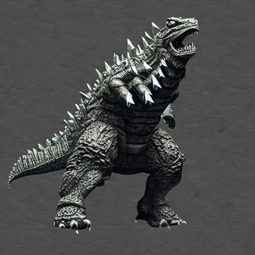 Prompt: Godzilla in the style of Shadow of the Colossus