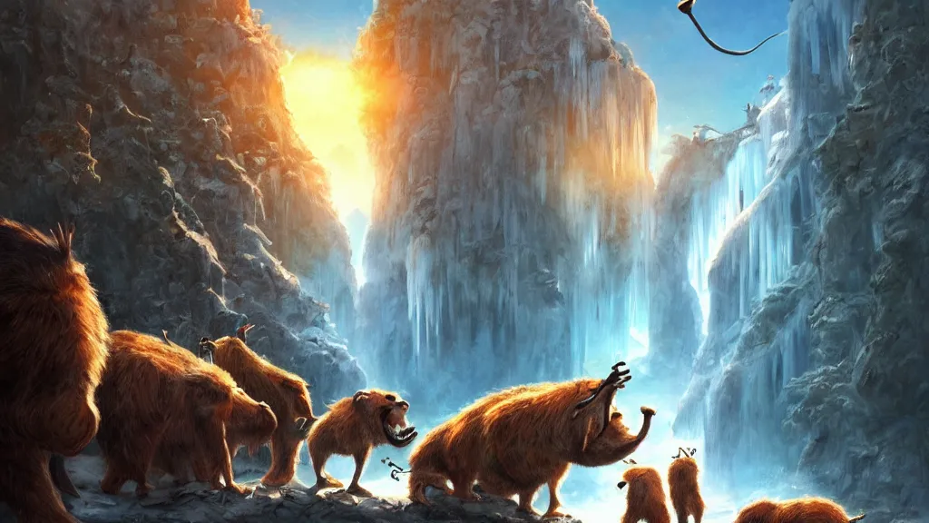 Prompt: ice age, fantasy artwork, award winning, beautiful scenery, artstation