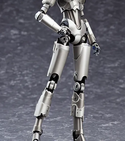 Image similar to Girl in mecha cyber Armor, portrait of the action figure of a girl, with bare legs，in the style of Kotobukiya ，anime figure