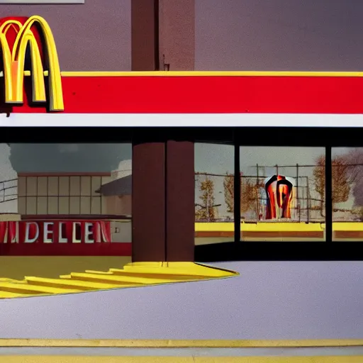 Image similar to exterior photo of Mcdonalds in the upside down from stranger things. 8k realistic photo