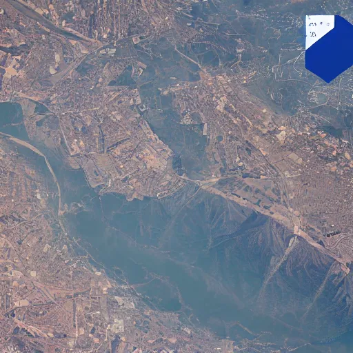Image similar to satellite photo of santiago de chile and surrounding region, nadir angle