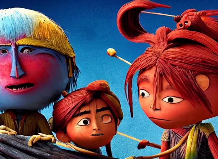 Image similar to A very high resolution image from a new movie, stop motion, Animated film Kubo, Kubo and the Two Strings, directed by wes anderson