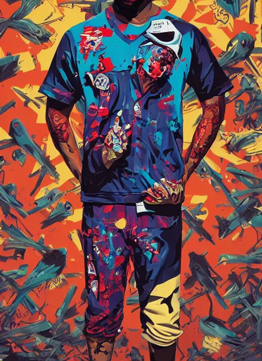 Image similar to zombie full body hiphop streetwear drip, tristan eaton, victo ngai, artgerm, rhads, ross draws