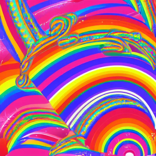 Prompt: lisa frank psychedelic rainbow wallpaper line art vector