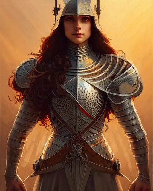 Prompt: Beautiful and playful medieval knight portrait, art nouveau, fantasy, intricate triangular designs, elegant, highly detailed, sharp focus, art by Artgerm and Greg Rutkowski and WLOP