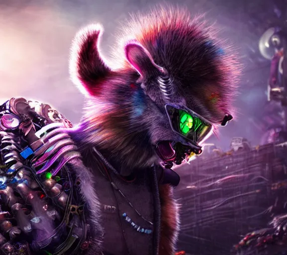 Image similar to high - resolution photograph from a biopunk era furry fandom convention ( midwest furfest 2 0 4 7 ), taking place after the genetic revolution and quantum singularity. photorealistic.