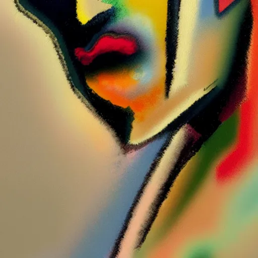 Image similar to random background; painting of a face by Kandinsky with smooth gradients; 3d unreal engine, 4k 3d render