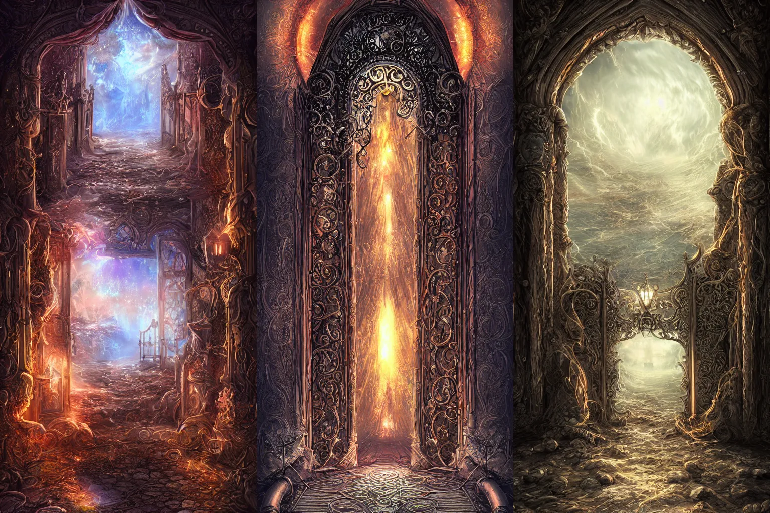 Prompt: The gate to the eternal kingdom of fabric, fantasy, digital art, HD, detailed.