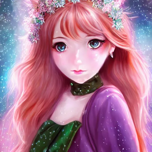 Image similar to realistic beautiful gorgeous natural cute, fantasy, elegant, lovely, princess girl, art drawn full hd, 4 k, highest quality, in artstyle by professional artists wl, kawaii