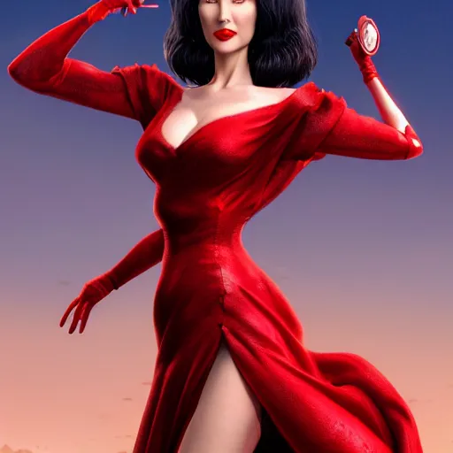 Prompt: an epic fantasy comic book style full body portrait painting of Natalia Oreiro in red dress, elegant, character design by Mark Ryden and Pixar and Hayao Miyazaki, unreal 5, DAZ, hyperrealistic, octane render, cosplay, RPG portrait, dynamic lighting, intricate detail, summer vibrancy, cinematic