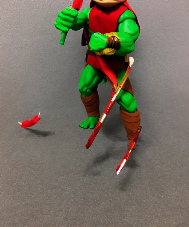 Image similar to a teenage mutant ninja turtle raphael neca toy