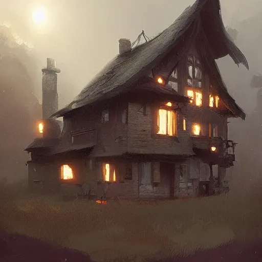 Image similar to a house in the style of Greg Rutkowski