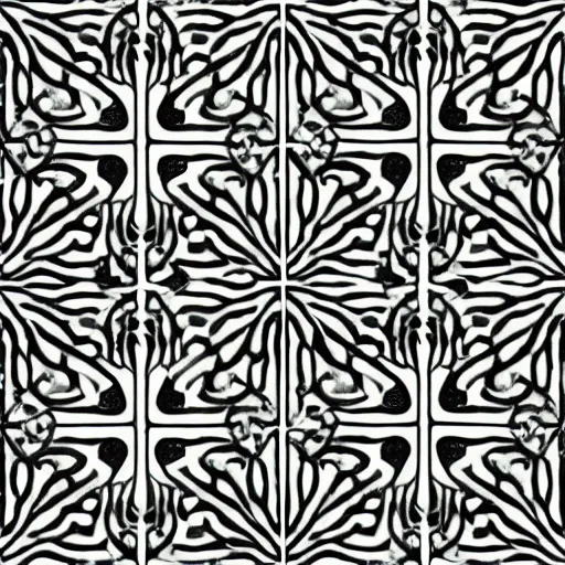 Image similar to very angry squid, 🦑 floor tile design, black and white tile, mad cuttlefish