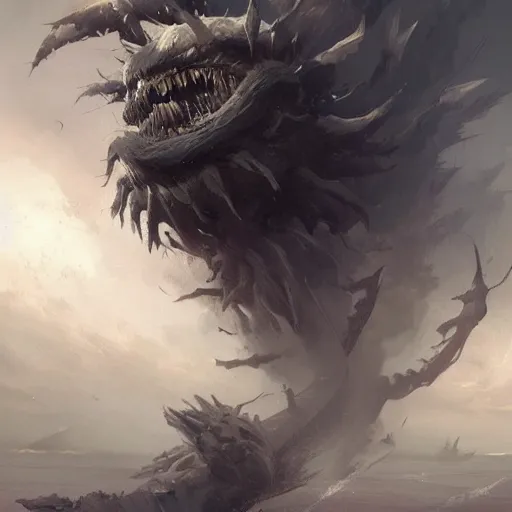 Image similar to a terrifying wind monster by greg rutkowski