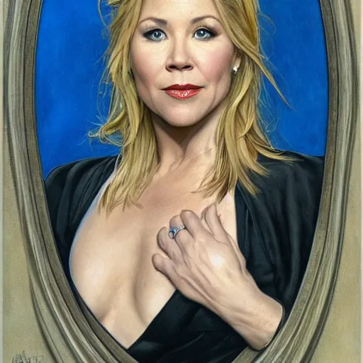 Image similar to Christina Applegate, by Mark Brooks, by Donato Giancola, by Fiona Stephenson, by Lawrence Malstaf