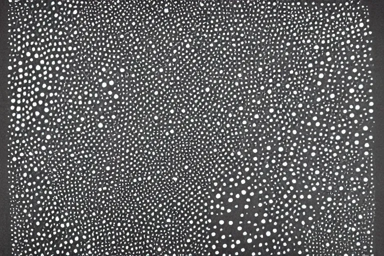 Image similar to anxiety, faceless people dark, dots abstract, dripping, stipple, pointillism, technical, abstract, minimal, style of francis bacon, asymmetry, pulled apart, stretch, cloak, eerie, made of dots, abstraction chemicals, balaclava mask, colored dots, sploch