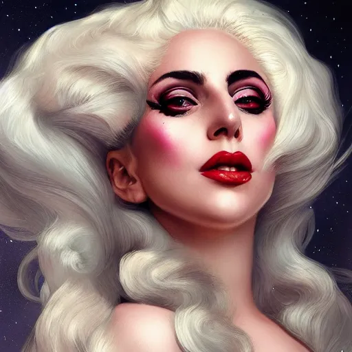 Image similar to a portrait of lady gaga by charlie bowater and anna dittmann and gil elvgren.