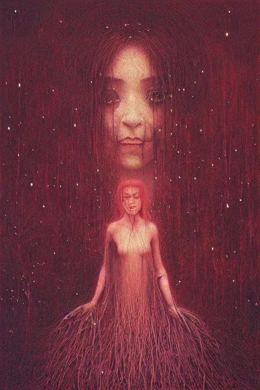 Image similar to alyson hannigan as princess by beksinski