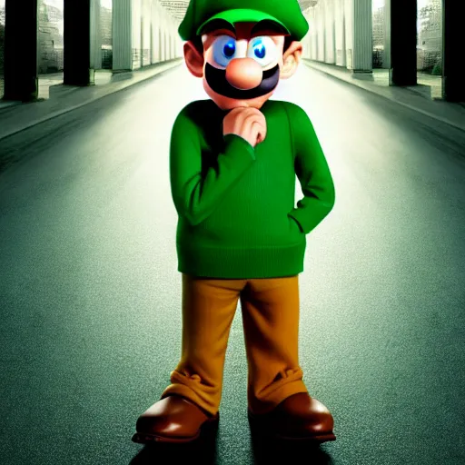 Image similar to uhd candid photo of hyperdetailed bill gates dressed as luigi. correct face, cinematic lighting, photo by annie leibowitz, and steve mccurry.