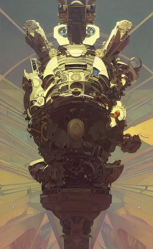 Prompt: spaceship, technological, intricate, beautiful, highly detailed, elegant, artstation, concept art, smooth and sharp focus, illustration, painting by ilya kuvshinov, alphonse mucha, gaston bussiere, art adams, craig mullins, j. c. leyendecker, rene maritte, tian zi, wlop, alsphonse mucha, artgerm