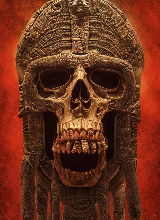 Prompt: digital _ painting _ of _ cizkin god of death mayan _ by _ filipe _ pagliuso _ and _ justin _ gerard _ symmetric _ fantasy _ highly _ detailed _ realistic _ intricate _ port