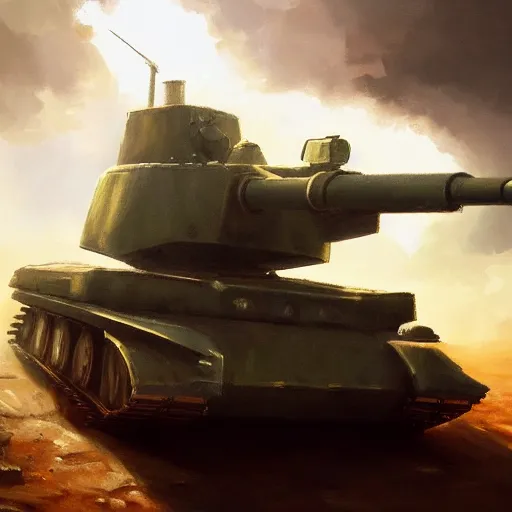 Prompt: book in the shape of a tank, oil painting, artstation, dramatic lighting,, beautiful